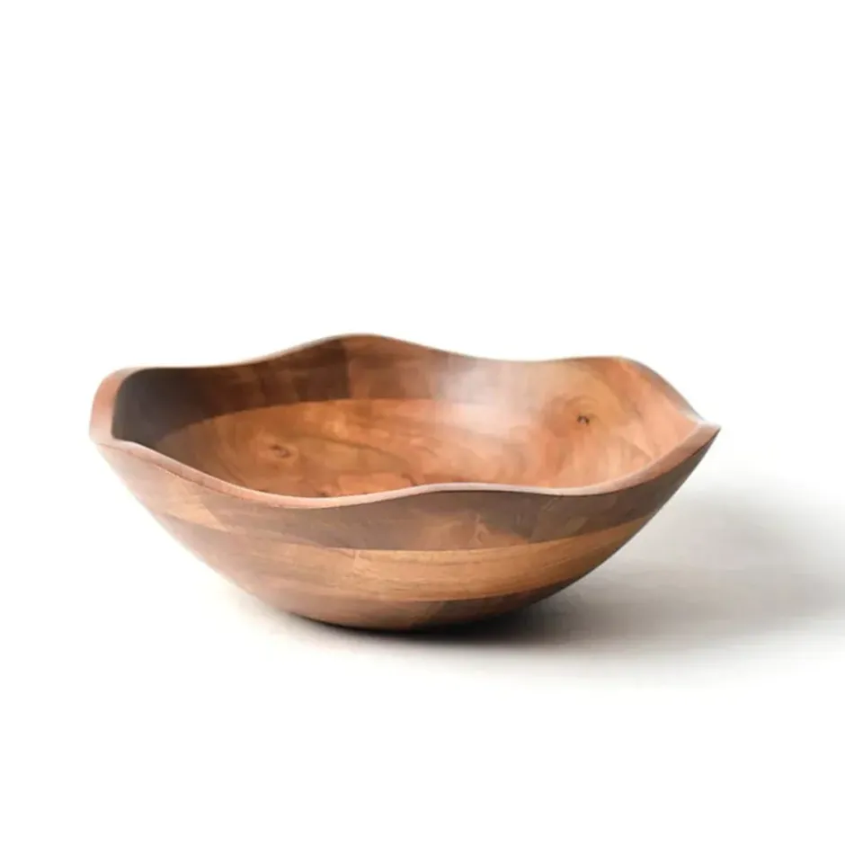 Pomegranate Inc Coton Colors Fundamental Wood Ruffle Bowl^ Serveware