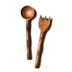 Pomegranate Inc Coton Colors Fundamental Wood Ruffle Salad Server Set^ Serveware