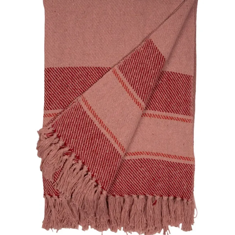 Pomegranate Inc Crimson Bold Stripe Woven Throw^ Quilts, Pillows & Throws