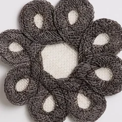 Pomegranate Inc Dark Oak Woven Doodles Coaster | Set of 4^ Woven Placemats