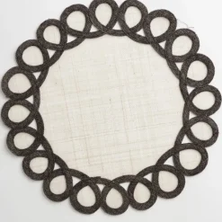 Pomegranate Inc Dark Oak Woven Doodles Placemat | Set of 4^ Woven Placemats