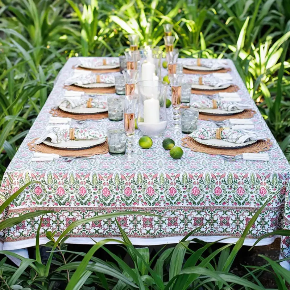 Pomegranate Inc Dove & Cypress Pink & Green Tablecloth^ Tablecloths