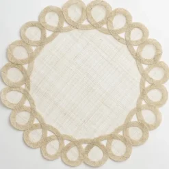 Pomegranate Inc Ecru Woven Doodles Placemat | Set of 4^ Woven Placemats