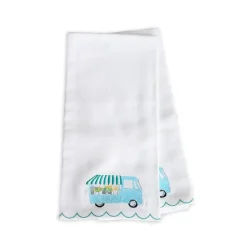 Pomegranate Inc Embroidered tea towels cute flower cart | Set 2^ Tea Towels