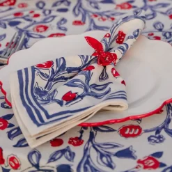 Pomegranate Inc Emma Red & Blue Napkin | Set of 4^ Napkins