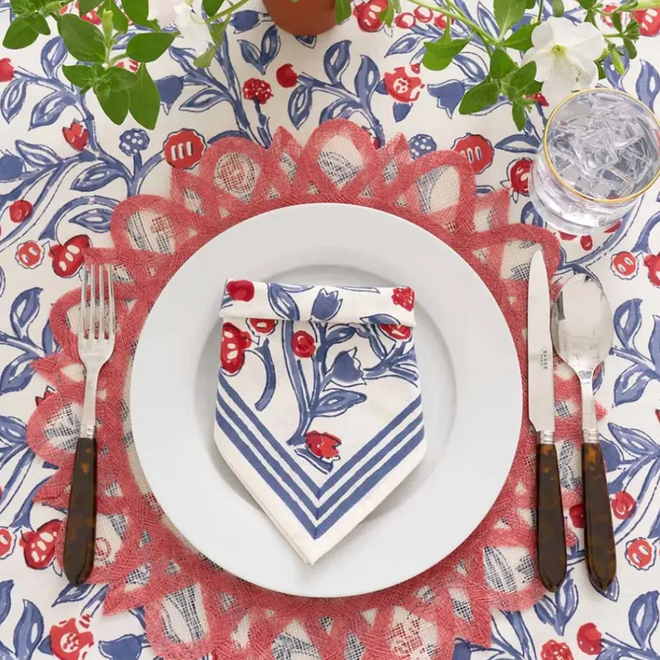 Pomegranate Inc Emma Red & Blue Napkin | Set of 4^ Napkins