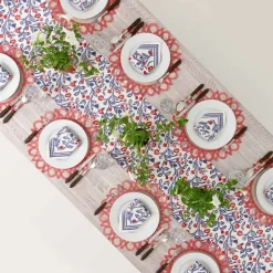 Pomegranate Inc Emma Red & Blue Table Runner^ Table Runners