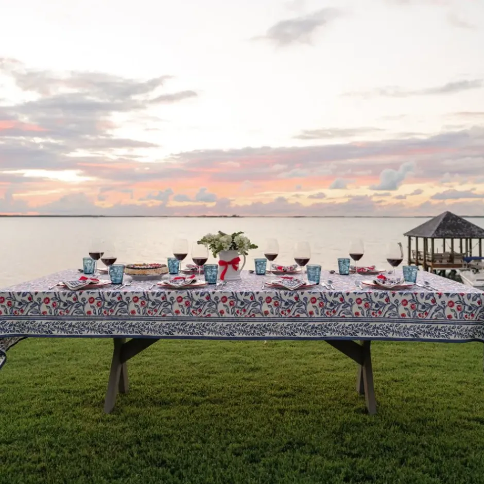 Pomegranate Inc Emma Red & Blue Tablecloth^ Tablecloths
