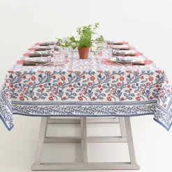 Pomegranate Inc Emma Red & Blue Tablecloth^ Tablecloths