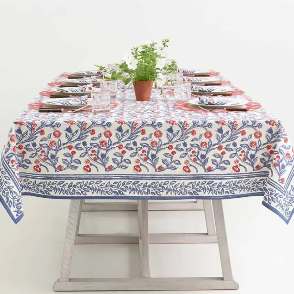 Pomegranate Inc Emma Red & Blue Tablecloth^ Tablecloths