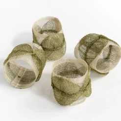 Pomegranate Inc Fern Poplar Leaf Napkin Rings | Set of 4^ Napkin Rings