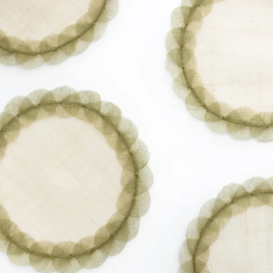 Pomegranate Inc Fern Poplar Leaf Rice Paper Placemat | Set of 4^ Woven Placemats