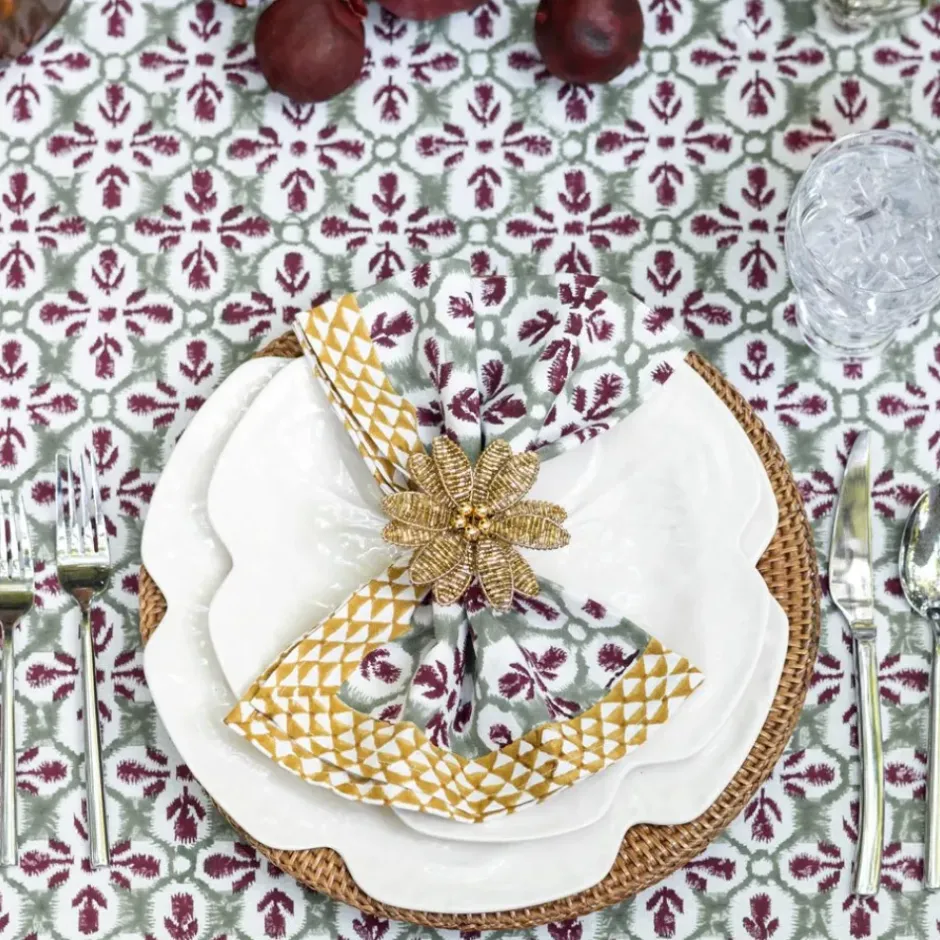Pomegranate Inc Fleur de Lis Antique Jade Napkin | Set of 4^ Napkins