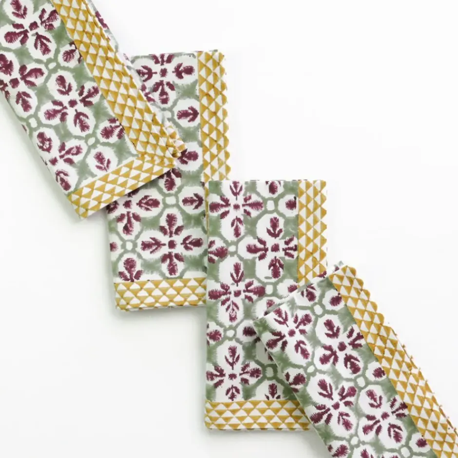 Pomegranate Inc Fleur de Lis Antique Jade Napkin | Set of 4^ Napkins