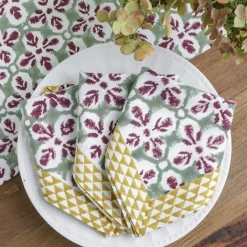 Pomegranate Inc Fleur de Lis Antique Jade Napkin | Set of 4^ Napkins