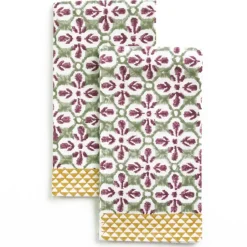 Pomegranate Inc Fleur de Lis Antique Jade Tea Towels^ Tea Towels