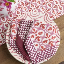 Pomegranate Inc Fleur de Lis Rose Napkin | Set of 4^ Napkins