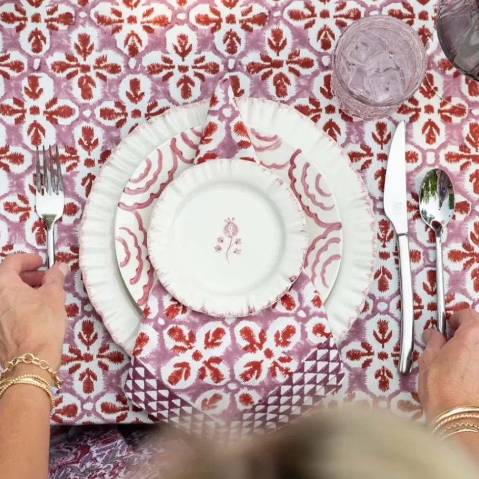 Pomegranate Inc Fleur de Lis Rose Napkin | Set of 4^ Napkins
