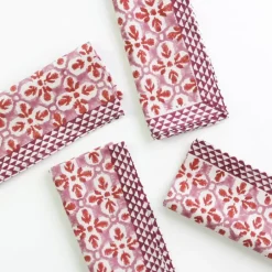 Pomegranate Inc Fleur de Lis Rose Napkin | Set of 4^ Napkins