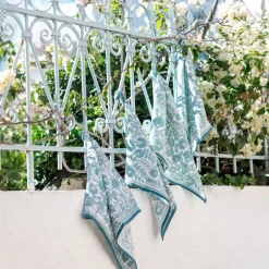 Pomegranate Inc Floral Trellis Aqua Napkin | Set of 4^ Napkins