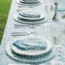 Pomegranate Inc Floral Trellis Aqua Napkin | Set of 4^ Napkins