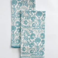 Pomegranate Inc Floral Trellis Aqua Tea Towels^ Tea Towels