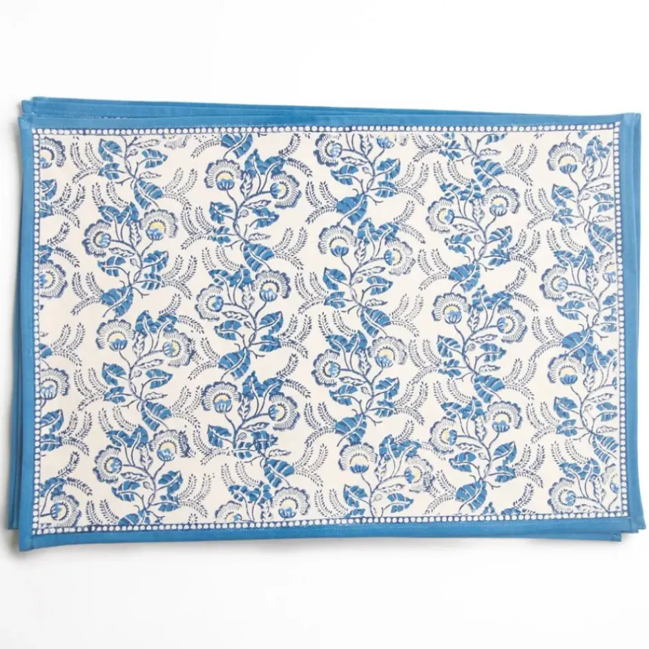 Pomegranate Inc Gardenia Vine Azure Placemat | Set of 4^ Printed Placemats