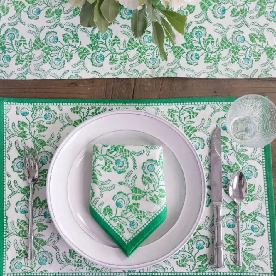 Pomegranate Inc Gardenia Vine Emerald Placemat | Set of 4^ Printed Placemats