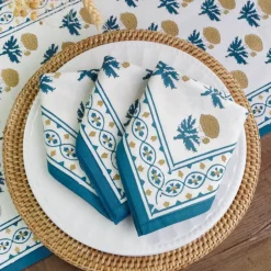 Pomegranate Inc Gaya Teal & Marigold Napkin | Set of 4^ Napkins
