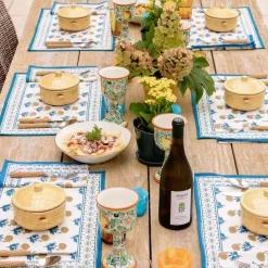 Pomegranate Inc Gaya Teal & Marigold Placemat | Set of 4^ Printed Placemats