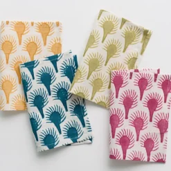 Pomegranate Inc Geo Feather Mixed Cocktail Napkin | Set of 4^ Cocktail Napkins