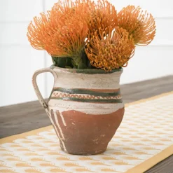 Pomegranate Inc Geo Feather Ochre Table Runner^ Table Runners