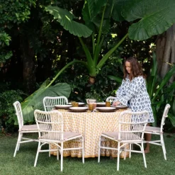Pomegranate Inc Geo Feather Ochre Tablecloth^ Tablecloths