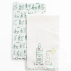 Pomegranate Inc Gin & Tonic Linen Tea Towels^ Tea Towels
