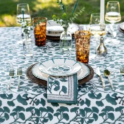 Pomegranate Inc Ginkgo Teal Napkins | Set of 4^ Napkins