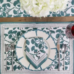 Pomegranate Inc Ginkgo Teal Placemat | Set of 4^ Printed Placemats