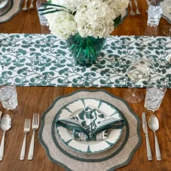 Pomegranate Inc Ginkgo Teal Table Runner^ Table Runners