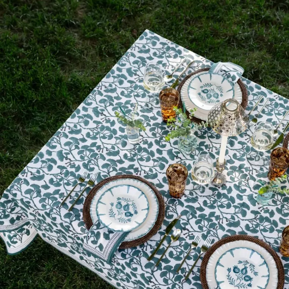 Pomegranate Inc Ginkgo Teal Tablecloth^ Tablecloths