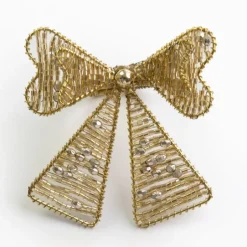 Pomegranate Inc Gold Bow Beaded Napkin Ring | Set of 4^ Napkin Rings