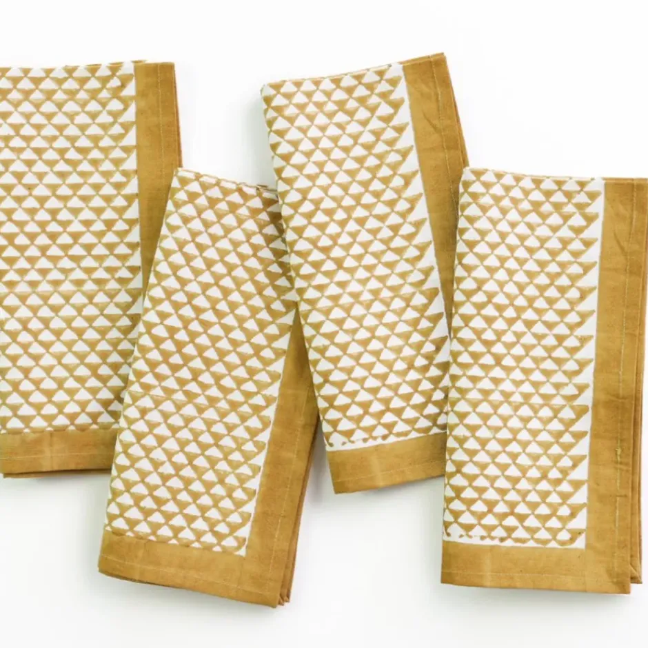 Pomegranate Inc Golden Triangle Napkin | Set of 4^ Napkins