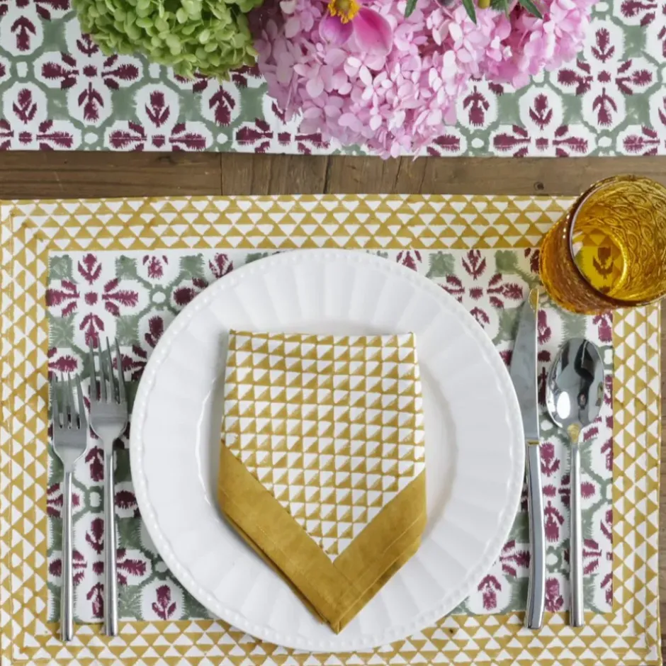 Pomegranate Inc Golden Triangle Napkin | Set of 4^ Napkins