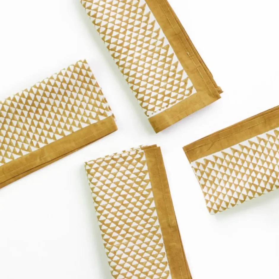 Pomegranate Inc Golden Triangle Napkin | Set of 4^ Napkins
