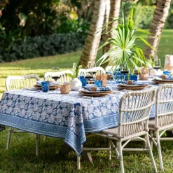 Pomegranate Inc Grecian Palm Blue & Orchid Tablecloth^ Tablecloths