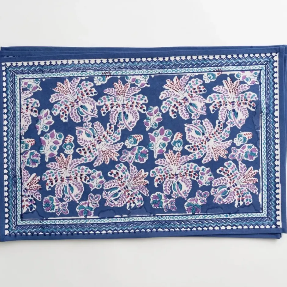 Pomegranate Inc Grecian Palm Blue & Orchid Placemat | Set of 4^ Printed Placemats