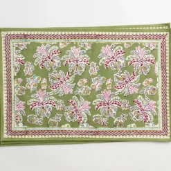 Pomegranate Inc Grecian Palm Fern & Magenta Placemat | Set of 4^ Printed Placemats