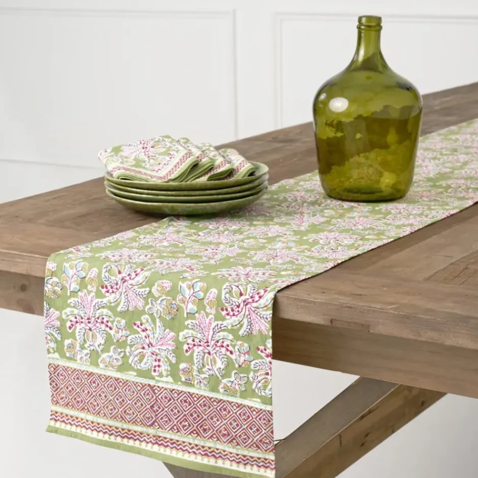Pomegranate Inc Grecian Palm Fern & Magenta Table Runner^ Table Runners