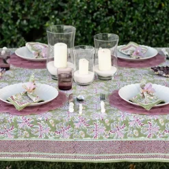 Pomegranate Inc Grecian Palm Fern & Magenta Tablecloth^ Tablecloths
