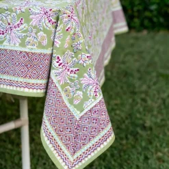 Pomegranate Inc Grecian Palm Fern & Magenta Tablecloth^ Tablecloths