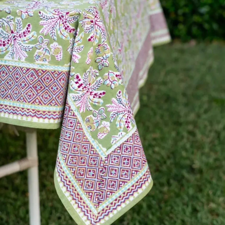 Pomegranate Inc Grecian Palm Fern & Magenta Tablecloth^ Tablecloths