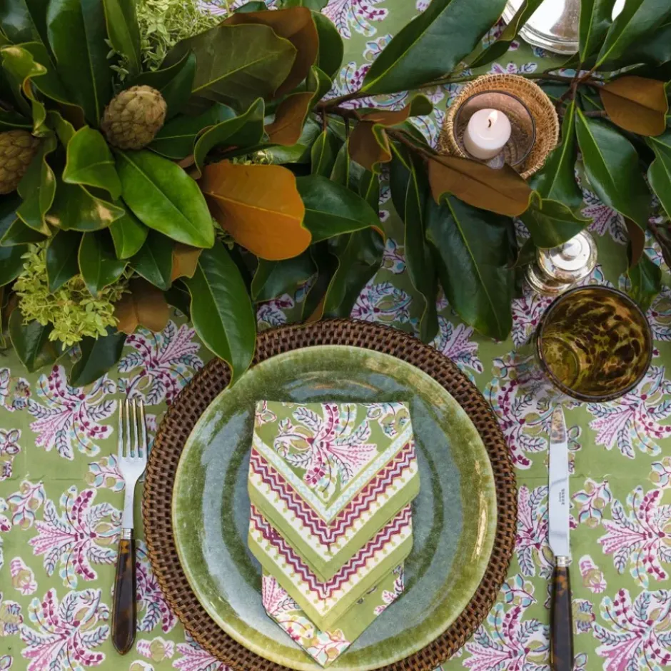 Pomegranate Inc Grecian Palm Fern & Magenta Napkin | Set of 4^ Napkins